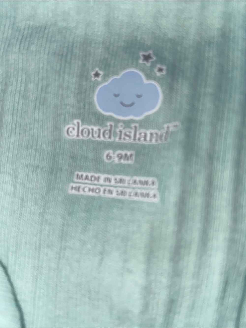 cloud island Light Blue Ribbed Footed One-Piece - Picture 3 of 3